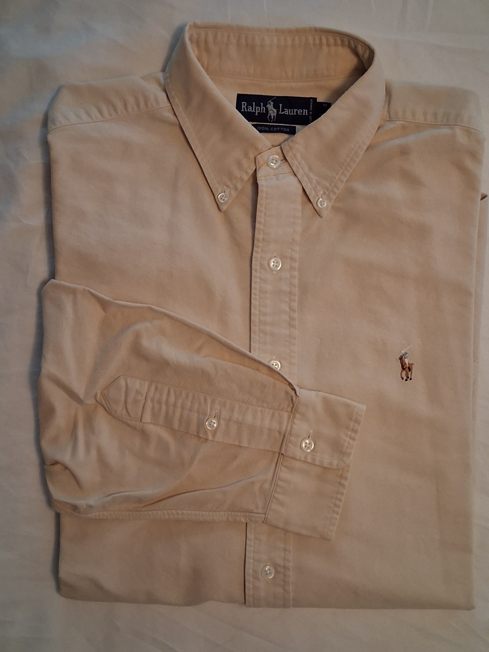 Vintage 90s Ralph Lauren Button Down Shirt Men’s L 16.5 Made in Jamaica - EUC